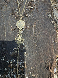 Load image into Gallery viewer, Saltana 14K gold necklace set with 4 tiny diamonds
