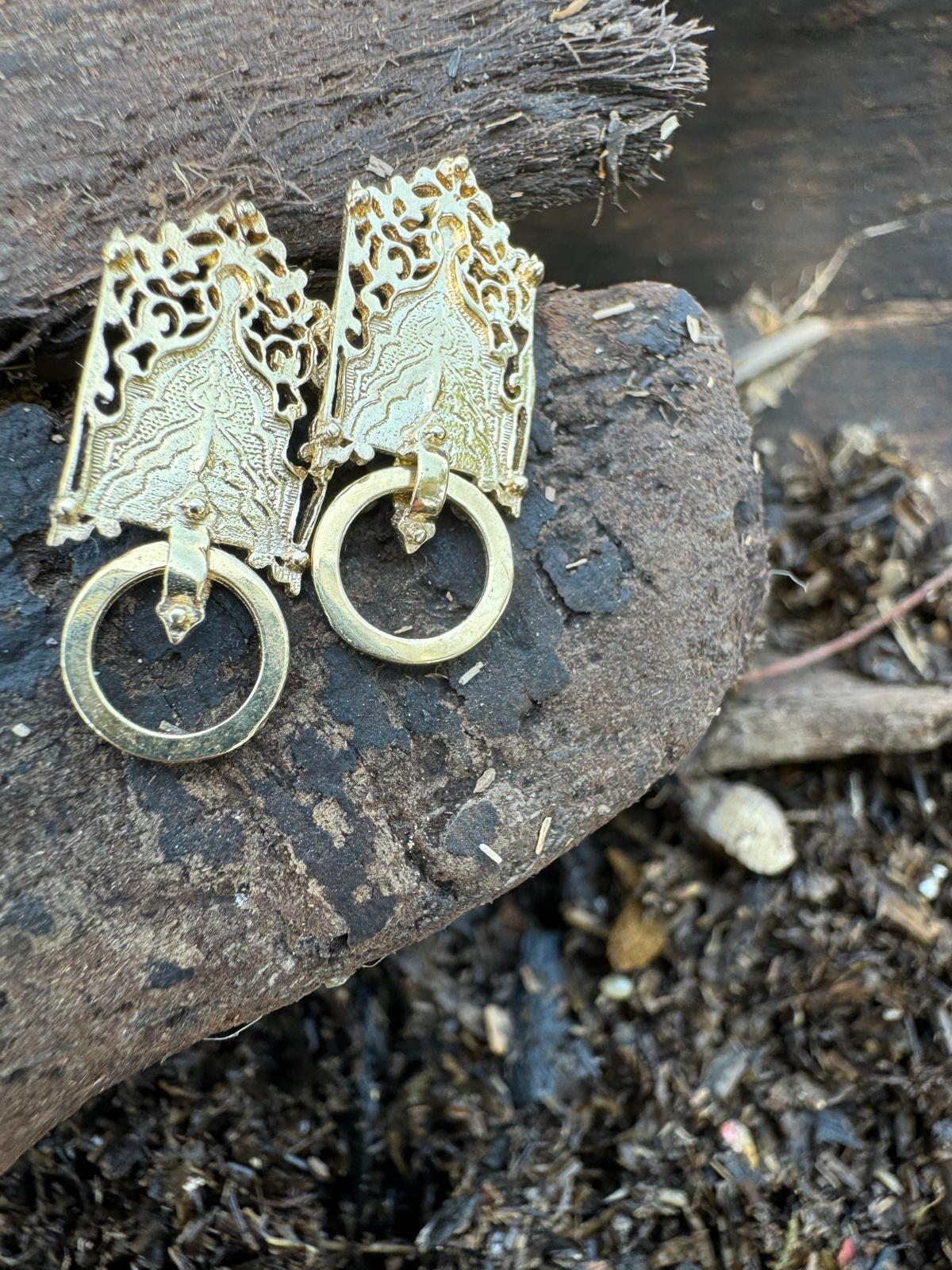 Malchut Or 14K Gold Earrings – Royal Light, Worn Close to the Heart
