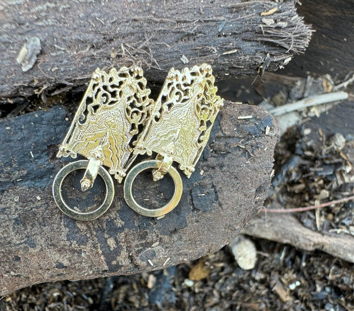 Malchut Or 14K Gold Earrings – Royal Light, Worn Close to the Heart