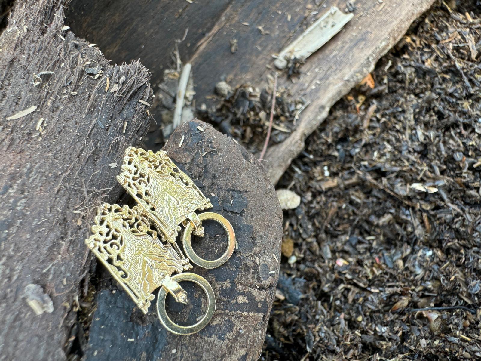 Malchut Or 14K Gold Earrings – Royal Light, Worn Close to the Heart